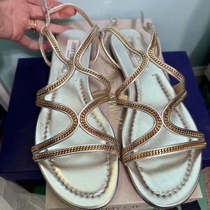 Jimmy Choo nickel chain flat silver/gold size 39.5